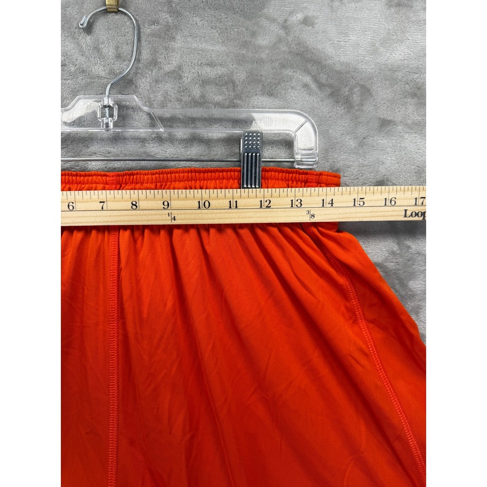 Nike Dri-FIT Mens Orange Athletic Basketball Shorts Large Elastic Waist Swoosh - Picture 4 of 8